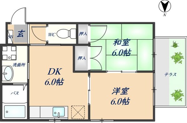 東本町ハイツの物件間取画像